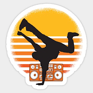 Vintage Breakdance Pose Breakdancing Art For Breakdancer Sticker